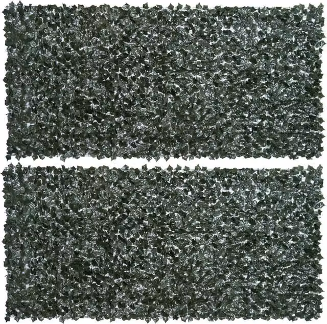 Outsunny Artificial Hedge Screen, Set of 2 Green Leaf Panels for Garden and Indoor Privacy, H x W: 150 x 300 cm