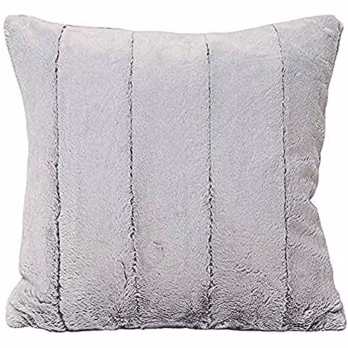 Paoletti Empress Square Faux Fur Filled Cushion in Grey, W/D/H: 45 x 45 x 45 cm – 1