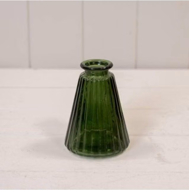 KDMD Emerald Green Ribbed Glass Bottle, 1.0 l
