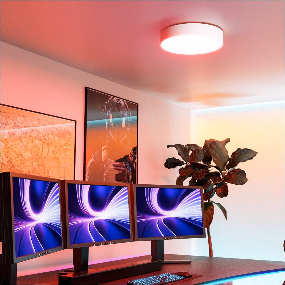 Loops 2 Pack Modern White LED Ceiling Lights with Bulbs Included – 3