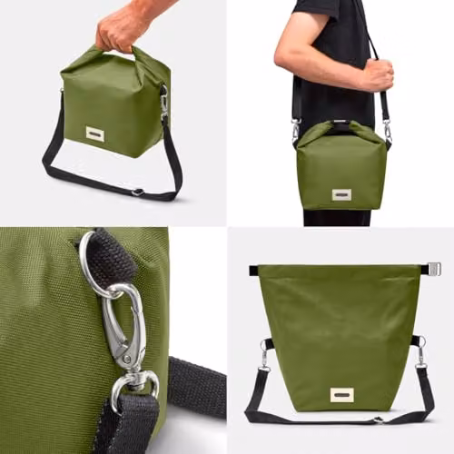 Black + Blum Leakproof BPA-Free Insulated Roll Top Lunch Bag, 10L, Moss Green – 5