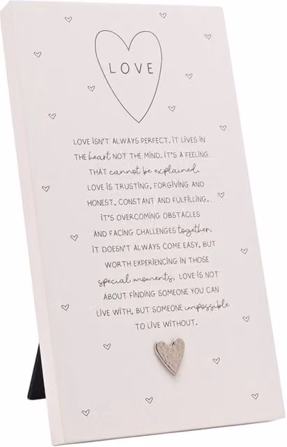 Moments Standing Verse Plaque Love in White