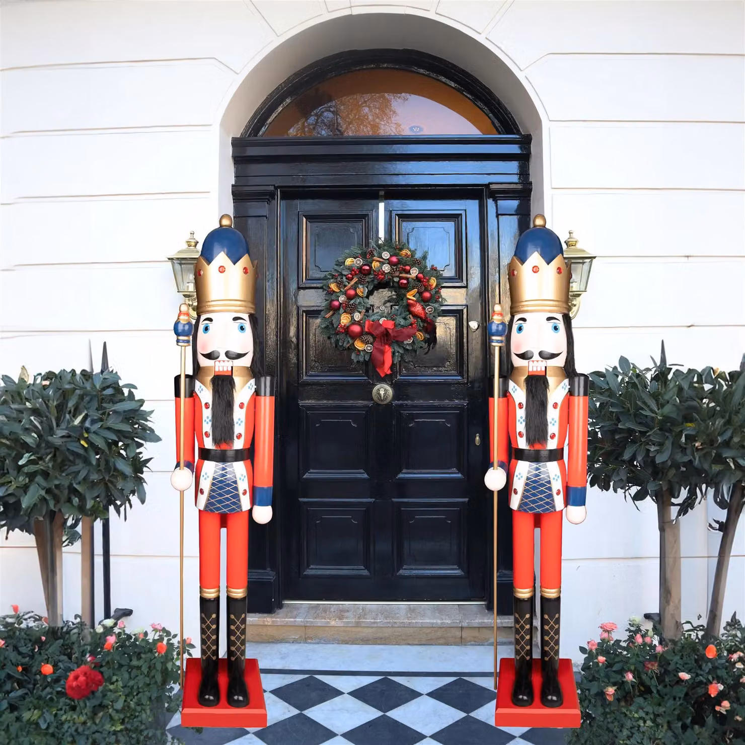 Shatchi Classic Red Wooden Nutcracker Christmas Ornament Figure, Height: 150 cm – 5