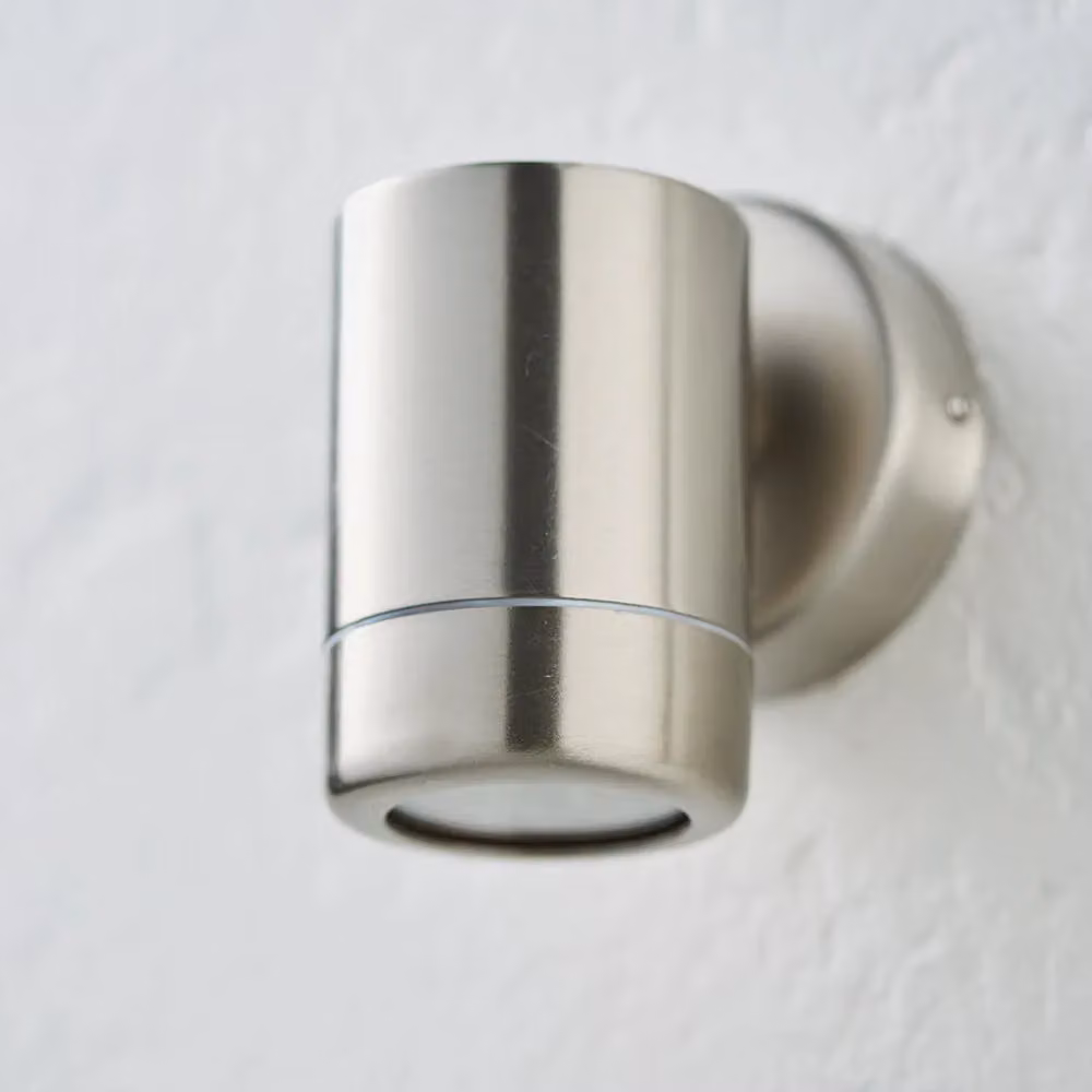 Loops Dimmable Outdoor IP65 Wall Downlight, 7W GU10 LED, Marine Grade Stainless Steel in Silver – 2