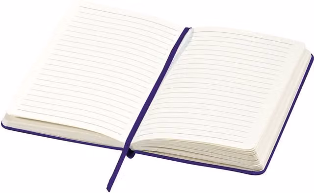 JournalBooks Classic Office Notebook Pack of 2, A5, Purple, Lined Hardcover Faux Leather