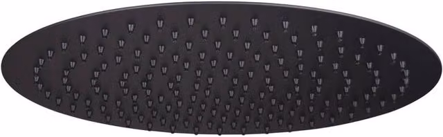 Bathroom Kingdom Matt Black Round Stainless Steel Slim Rain Overhead Shower Head with Anti-Limescale Feature