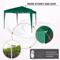 MCC Direct Green and Silver Pop Up Garden Party Tent Gazebo Marquee Canopy W: 300 cm x D: 300 cm x H: 250 cm – 4