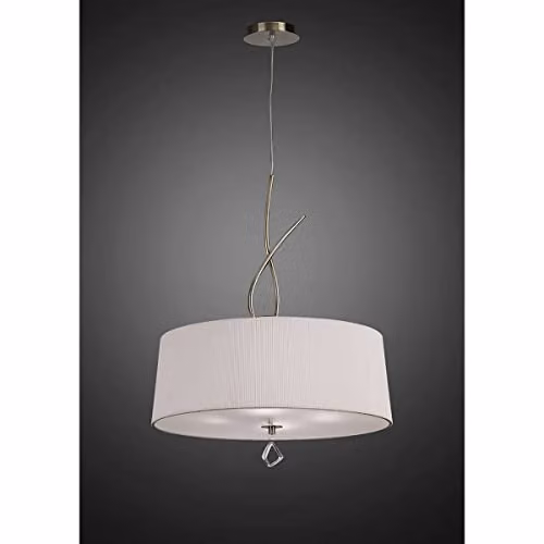 Mantra Iluminación 1624 Cylinder Single Pendant Light in Gold/Brass and White with E27 Socket – 2