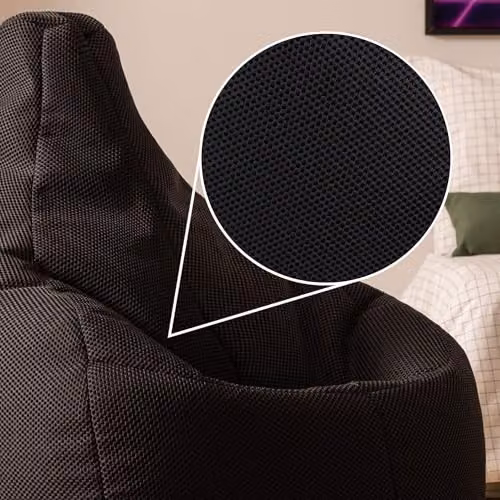 icon Mesh Gaming Bean Bag and Footstool with Filling in Black – 5