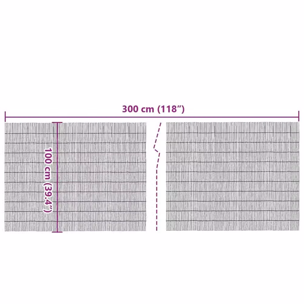 Berkfield Woven Reed Garden Fence Mat in Brown, W: 300 cm, H: 100 cm – 4