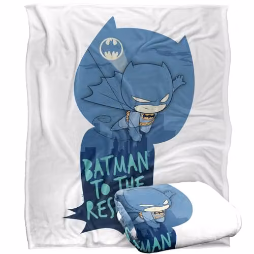 Warner Bros. DC Super Friends Batman Swinging Silhouette Super Soft Fleece Throw Blanket for Kids, Multicolour, W: 127.0 cm, L: 152.4 cm – 1