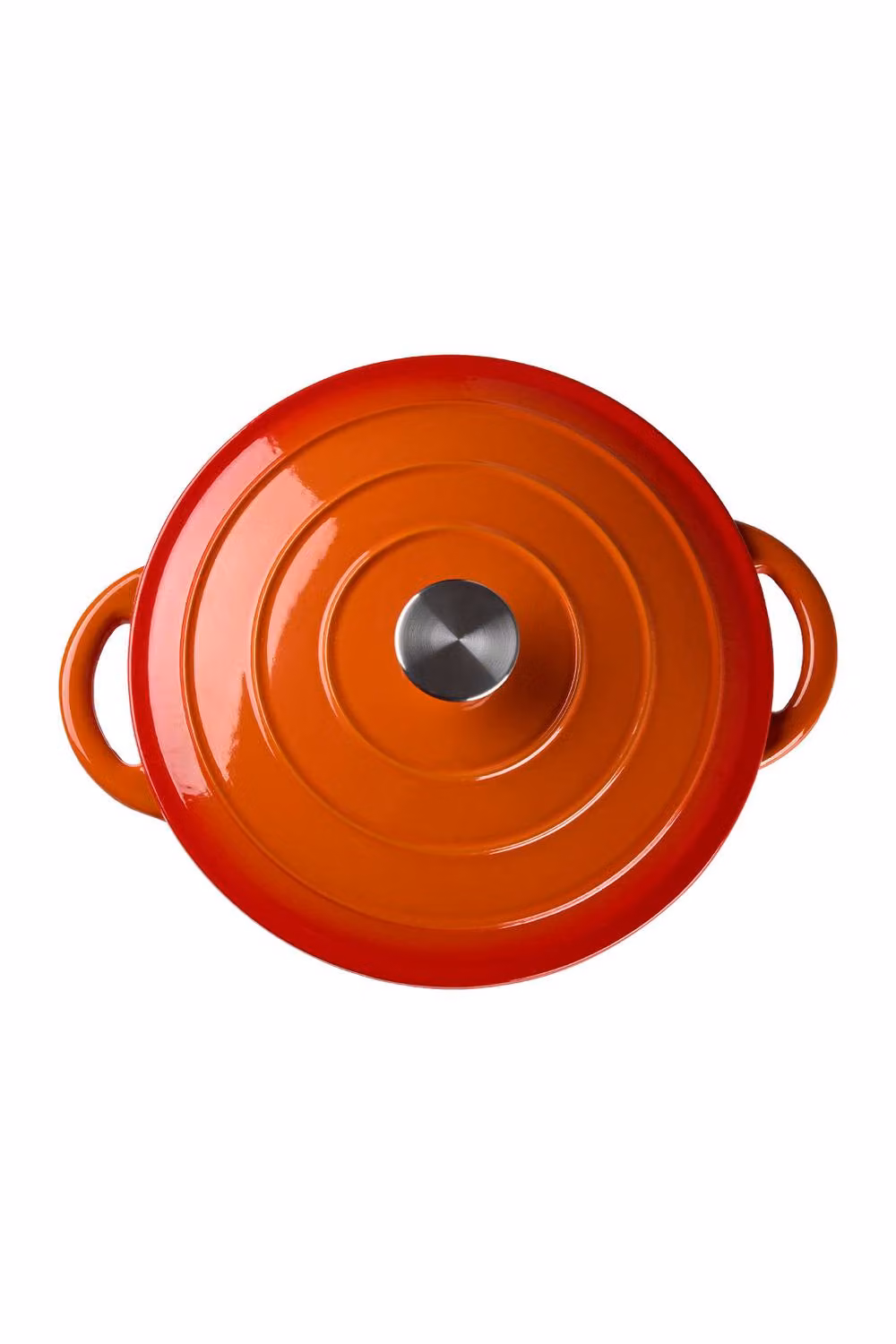 Garden Sanctuary 4L Enamelled Cast Iron Dutch Oven Casserole Pot with Lid in Orange – 2