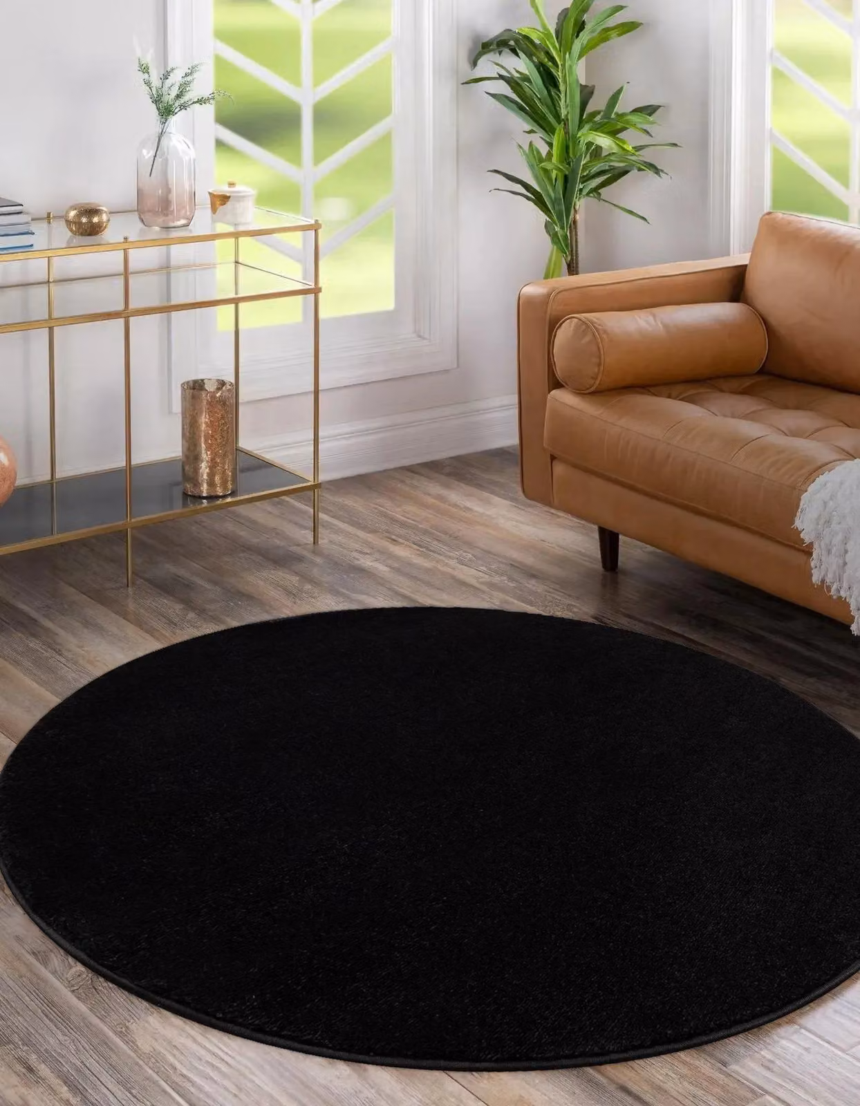 RugsX Softy Round Rug in Black, Diameter: 150 cm – 3