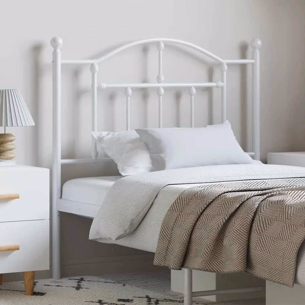 Berkfield Home Classic Metal Headboard in White, Width: 100 cm – 2