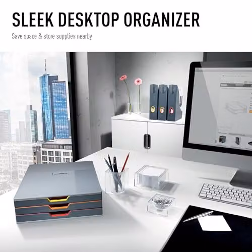 VARICOLOR 3 Drawer Desktop Storage Unit in Grey – 7