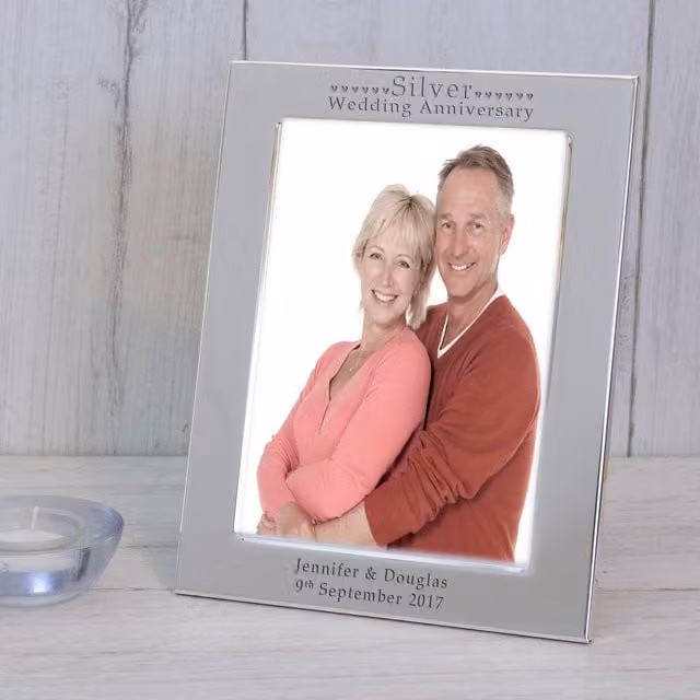 Uniqueful Personalised Silver Plated Rectangular Tabletop Photo Frame