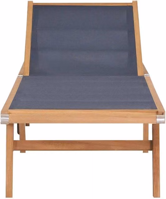 Berkfield Home Folding Sun Lounger with Wheels in Brown Solid Teak and Textilene