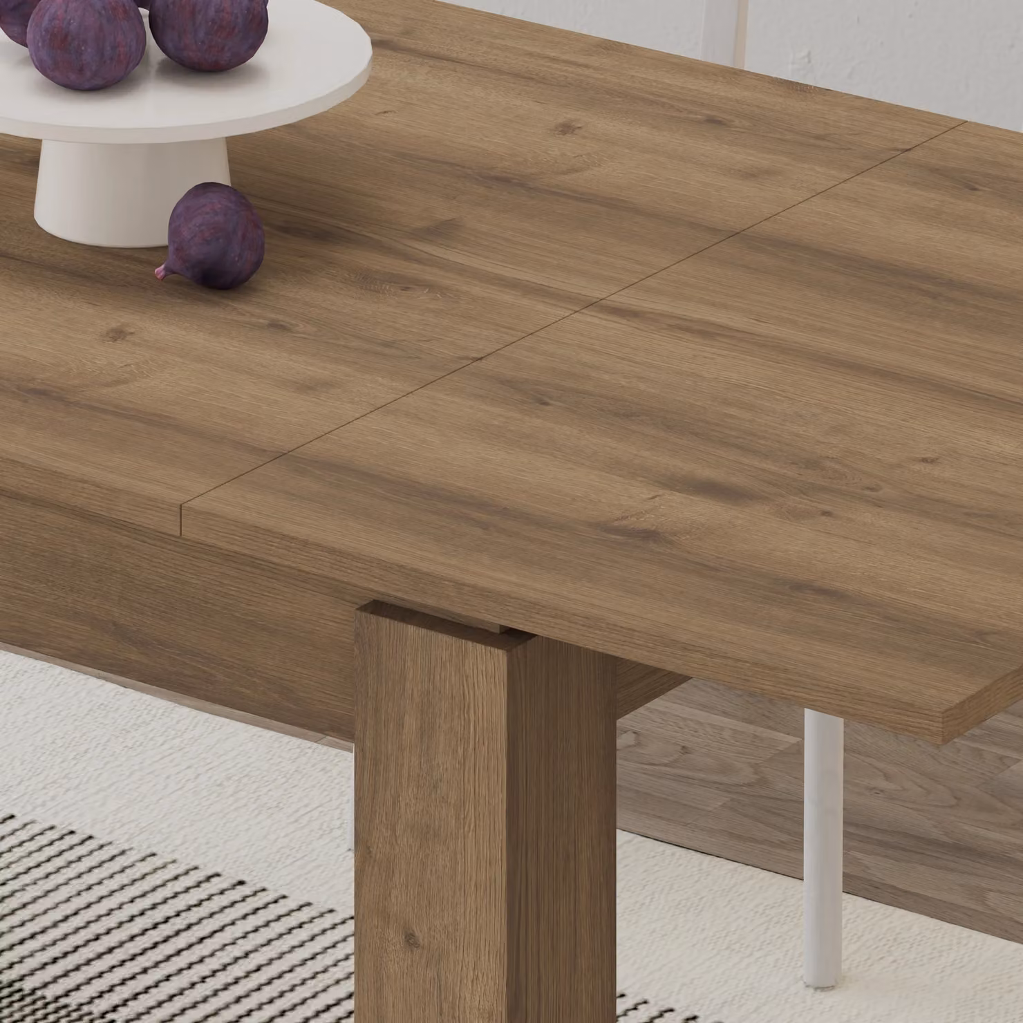 Decortie Tolmen Extendable Rectangular Dining Table in Brown – 3