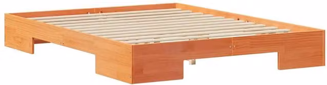Berkfield Home Floor Bed Frame with Storage Drawers in Brown Solid Pine Wood, W: 140 cm, L: 200 cm – 1