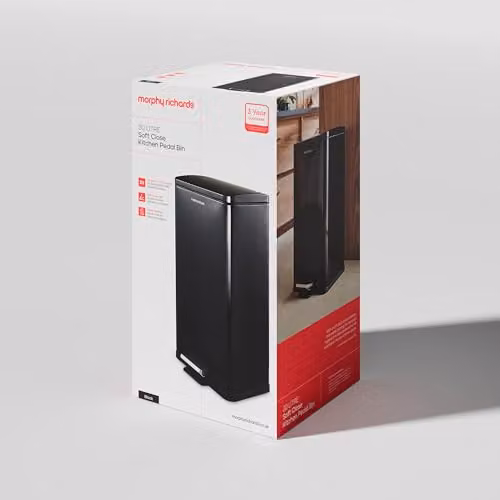Morphy Richards Equip Collection 30L Pedal Kitchen Bin with Soft Close Lid and Removable Inner Bucket, Black – 7