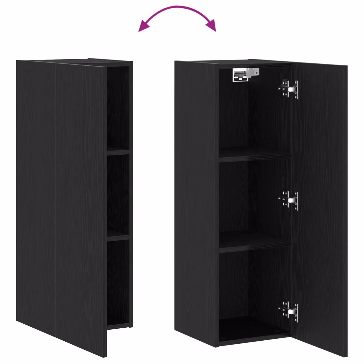 Berkfield Home Wall-Mounted TV Cabinet in Black Oak, W/D/H: 30.5 x 30 x 90 cm – 4