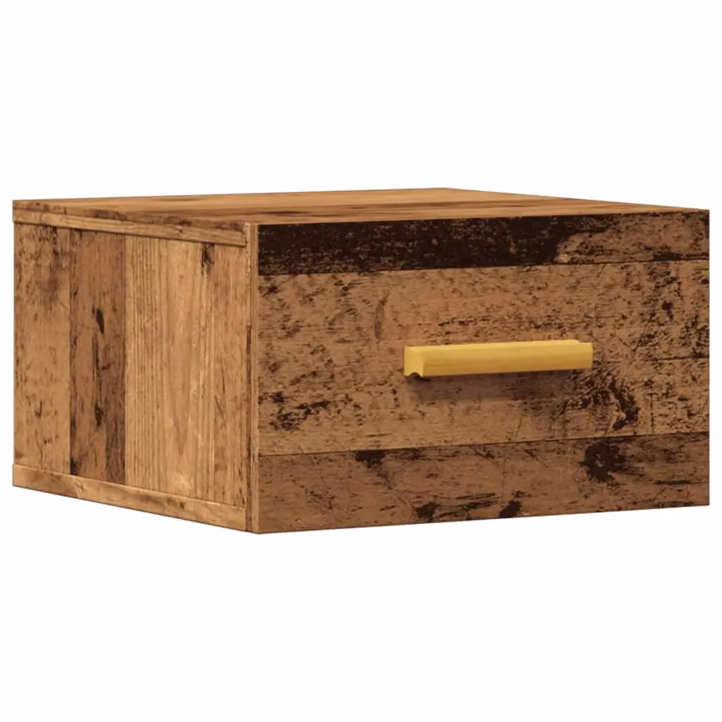 Berkfield Home Wall-mounted Bedside Cabinet in Brown Rustic Wood, W/D/H: 35 x 35 x 20 cm – 2