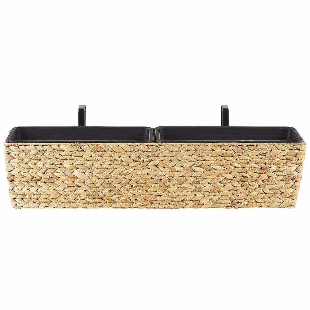 Wyld and Coco Beige Water Hyacinth Weave Rectangular Planter W: 80 cm, D: 20 cm – 2
