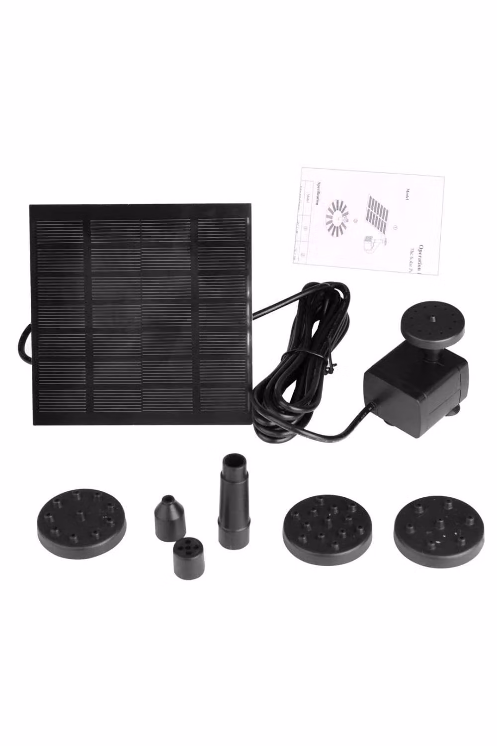 KDMD Solar Powered Submersible Water Pump for Fountains, Ponds and Aquariums, Black – 2