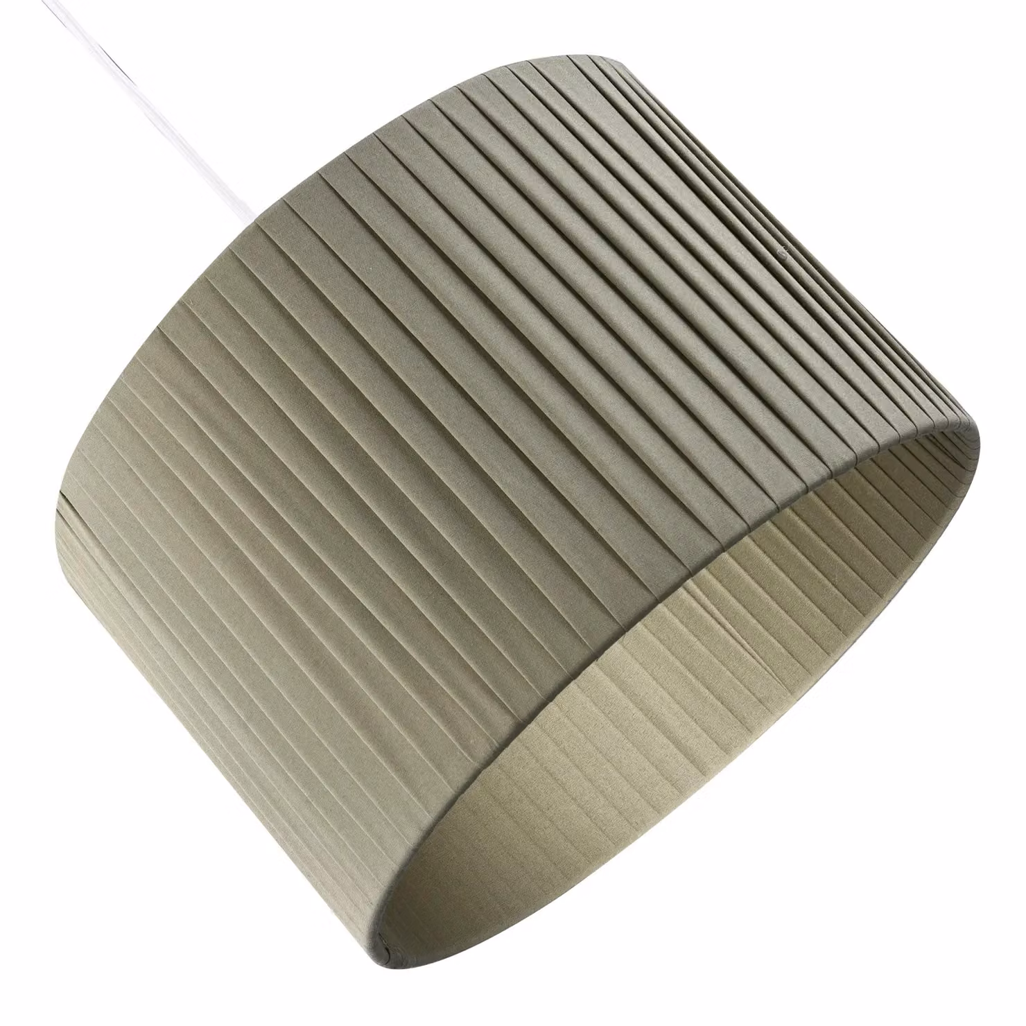 Happy Homewares Contemporary Designer Double Pleated Cotton Fabric Drum Lamp Shade in Green, Diameter: 30.48 cm – 3