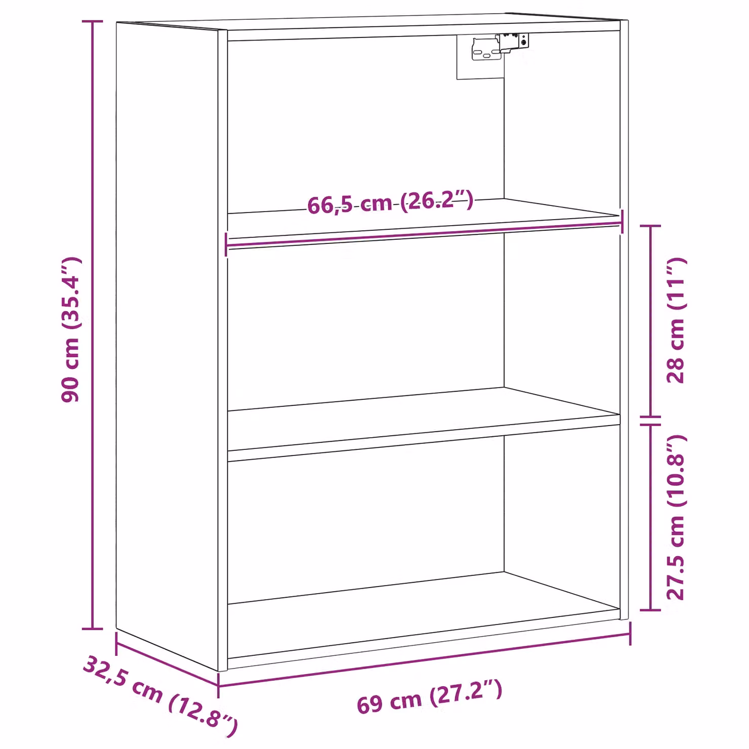 Berkfield Home Hanging Wall Cabinet Black Oak W/D/H: 69.5 x 32.5 x 90 cm – 6