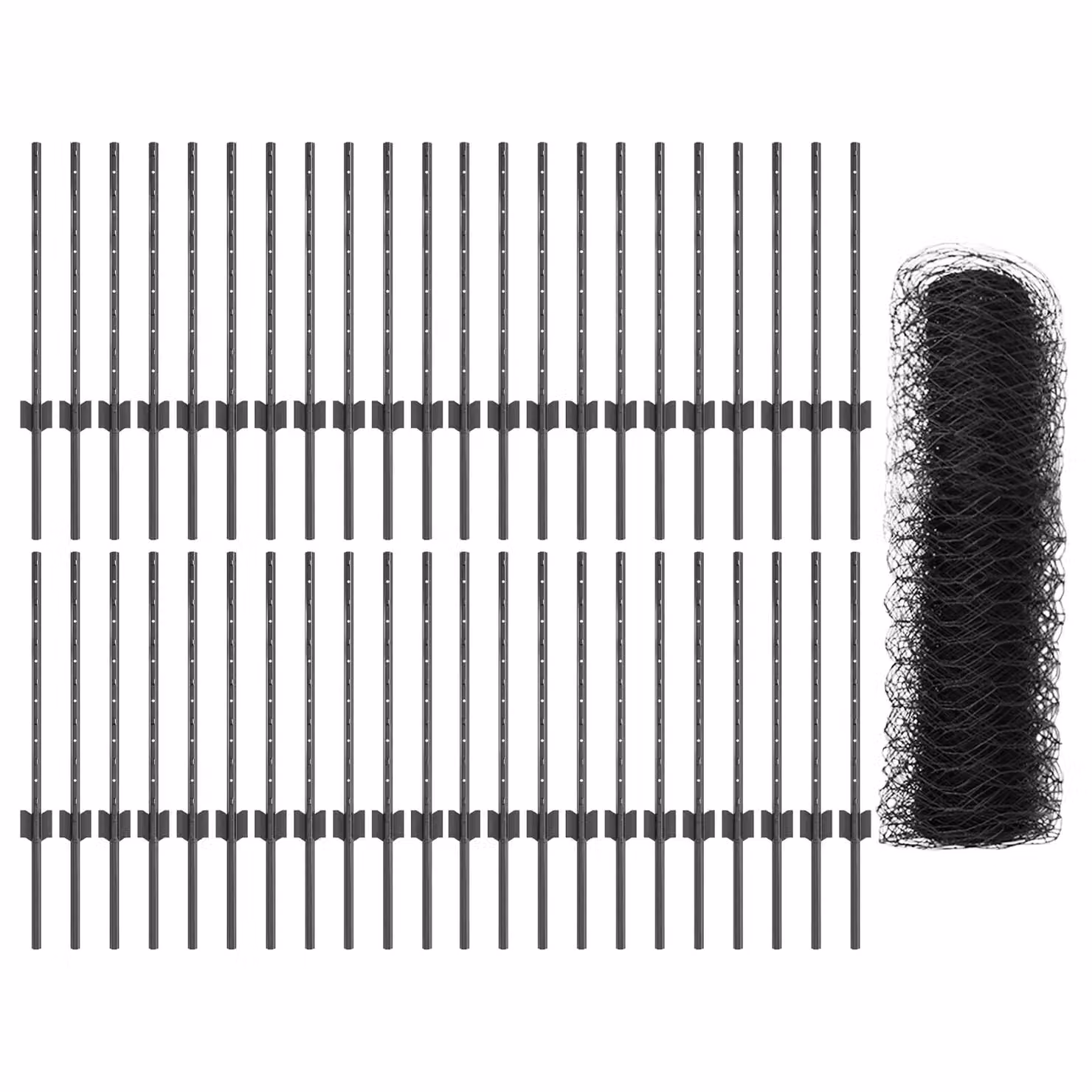 Berkfield Home Grey Steel U-Channel Fence Posts, 11 Pieces, Height: 60 cm – 2