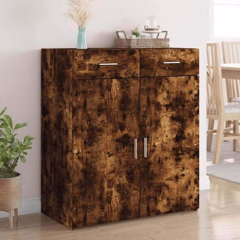 Berkfield Home Smoked Oak Sideboard in Brown, W/D/H: 80 x 42.5 x 93 cm – 2