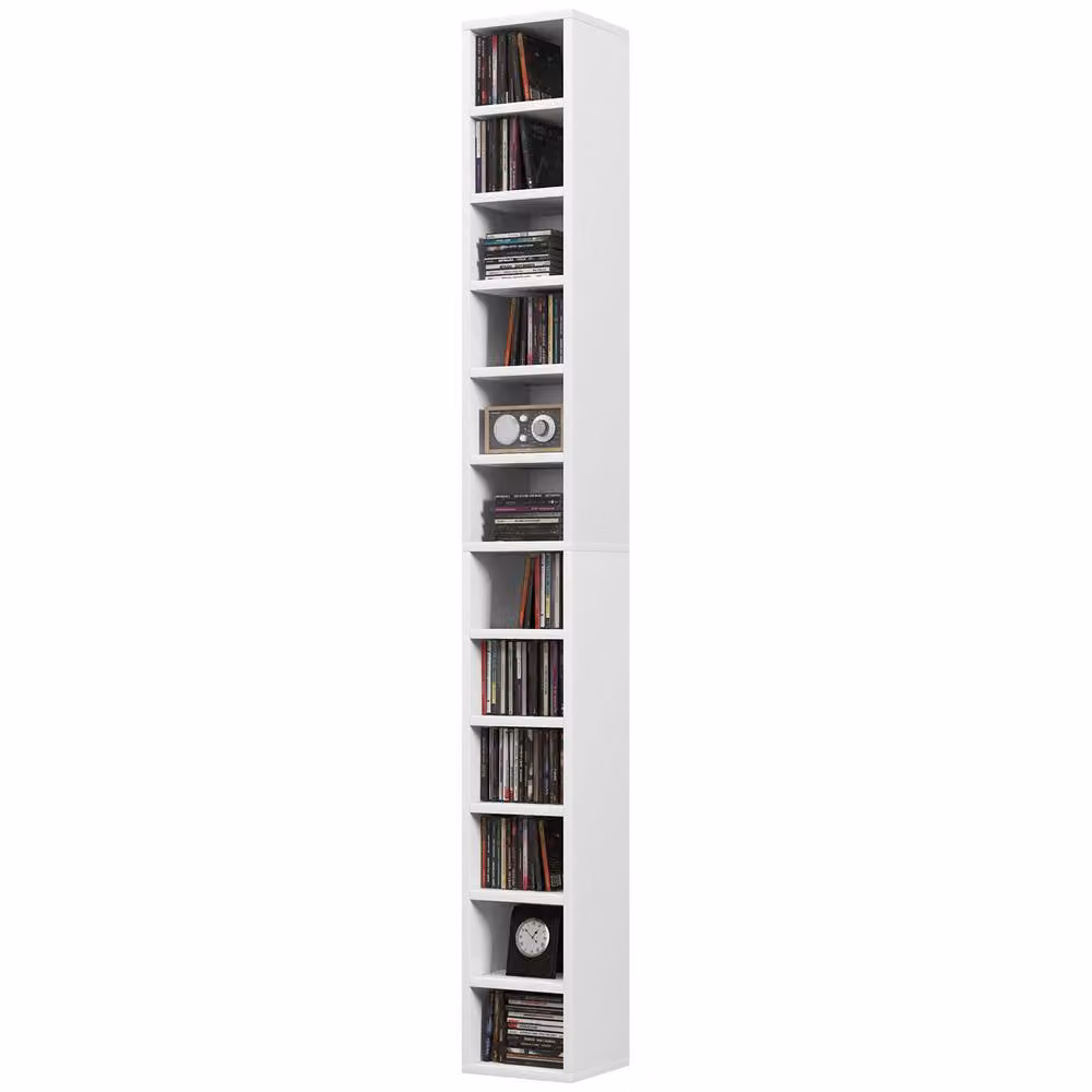 STILVORA 12 Cube Media Storage Tower in White – 3