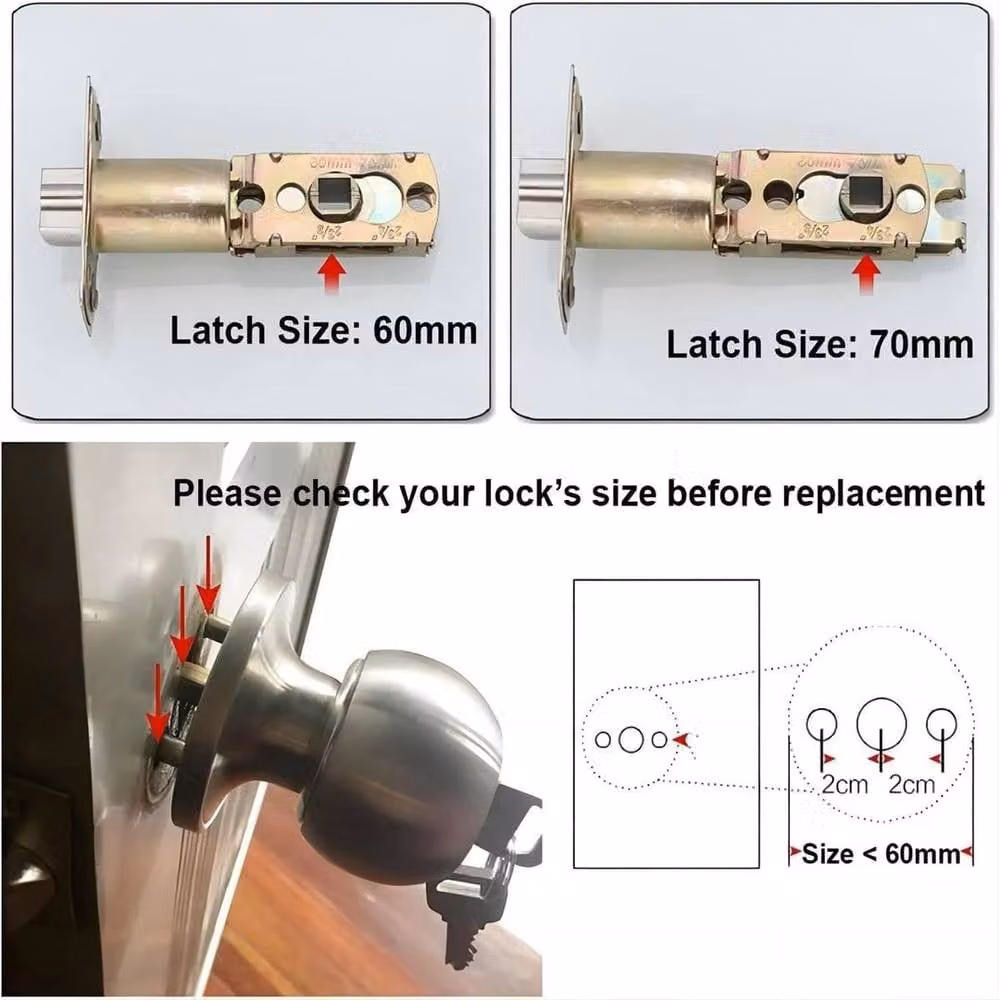 PAWNORA 10-Piece Silver Stainless Steel Three Handle Entry Door Lock Set – 2