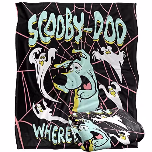 LOGOVISION Scooby Doo Spooky Ghosts Super Soft Fleece Throw Blanket, Multicolour, W/D/H: 152 x 127 x 1 cm – 6