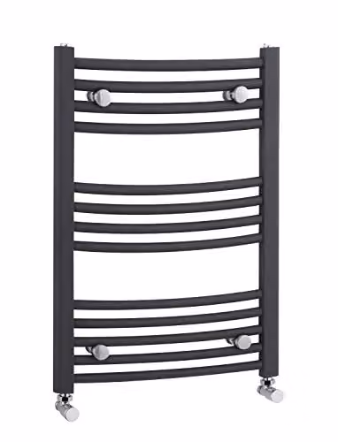 nuie MTY102 Modern Vertical Heated Ladder Towel Rail in Anthracite, W/H: 50 x 70 cm – 1
