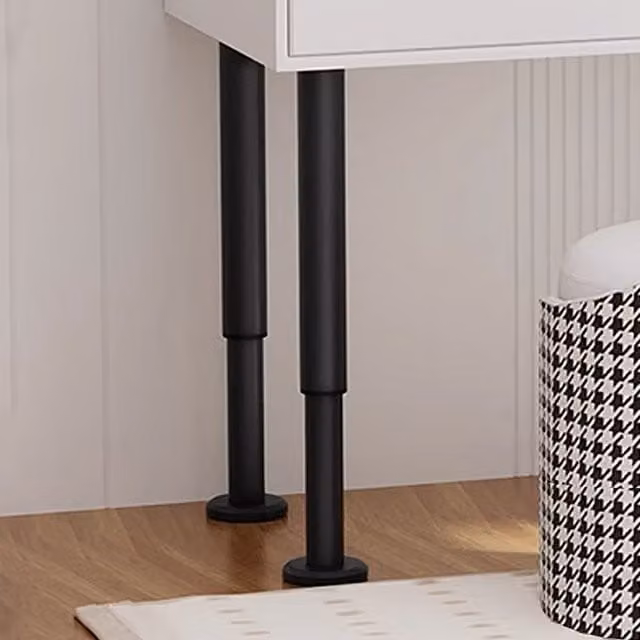 Garden Sanctuary 4-Pack Adjustable Metal Replacement Furniture Legs in Black, Height: 25 to 45.5 cm