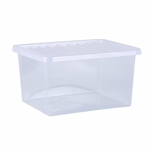 Wham Crystal 5 Pack of 37L Stackable Plastic Storage Boxes with Lids, Transparent – 1