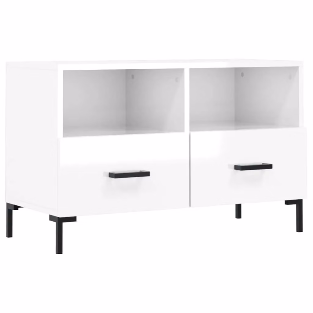 Berkfield Home High Gloss White TV Cabinet W/D/H: 80 x 36 x 50 cm – 2