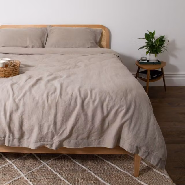 Native Natural Single 100% Linen Duvet Cover in Sand, W/D/H: 135 x 200 cm – 1