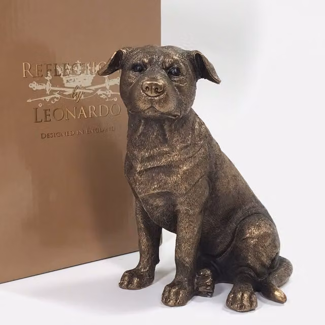 Leonardo Animal Crackers Staffordshire Bull Terrier Bronze Effect Dog Figurine
