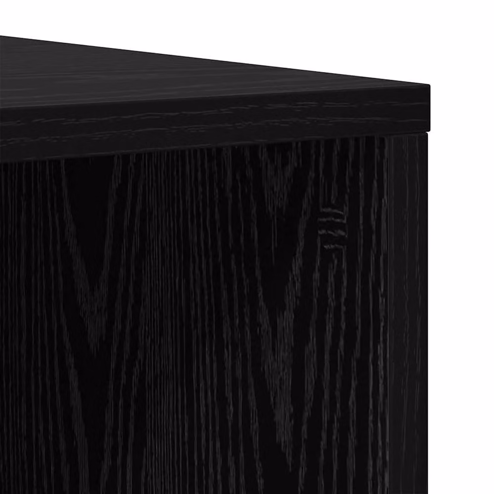 Berkfield Home Modern TV Cabinet with Shelves and Storage in Black Oak Engineered Wood – 4