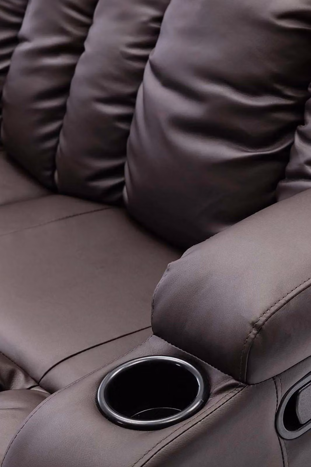 More4Homes Caesar 2 Seater Manual High Back Bonded Leather Recliner Sofa in Brown – 4