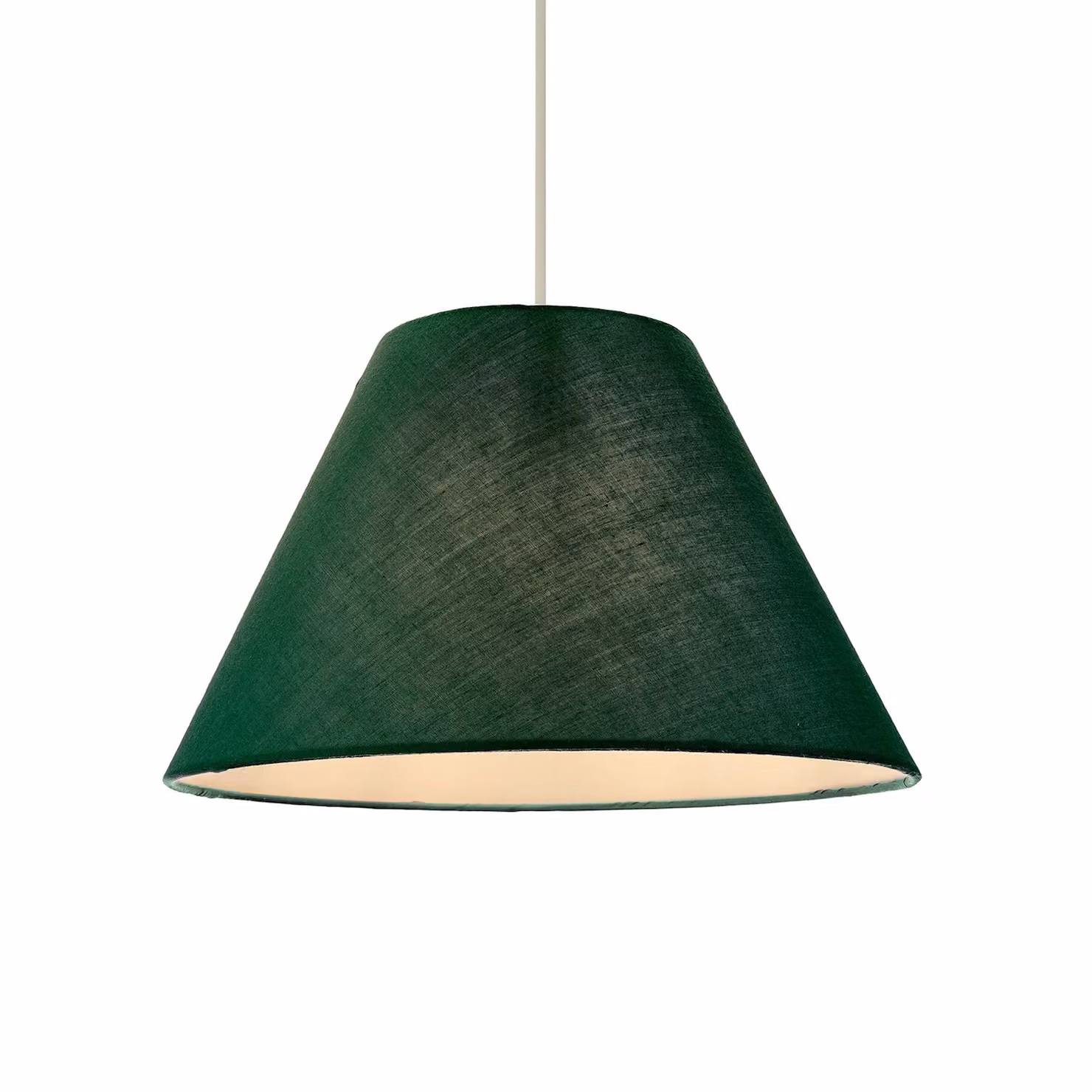 Happy Homewares Traditional Cotton Coolie Lampshade in Dark Green, Diameter: 30.48 cm – 2