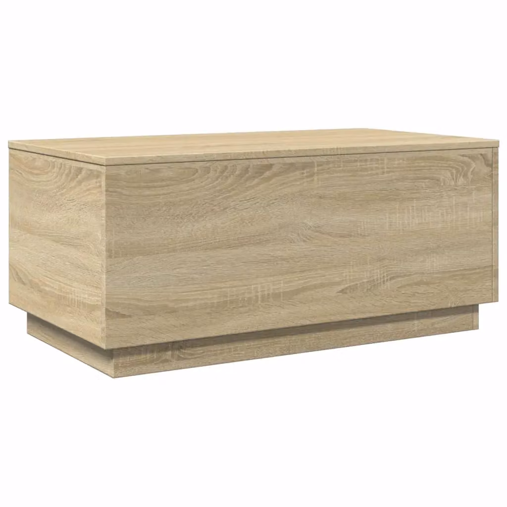 Berkfield Home Sonoma Oak Coffee Table with LED Lights in Brown, W/D/H: 90 x 50 x 40 cm – 2