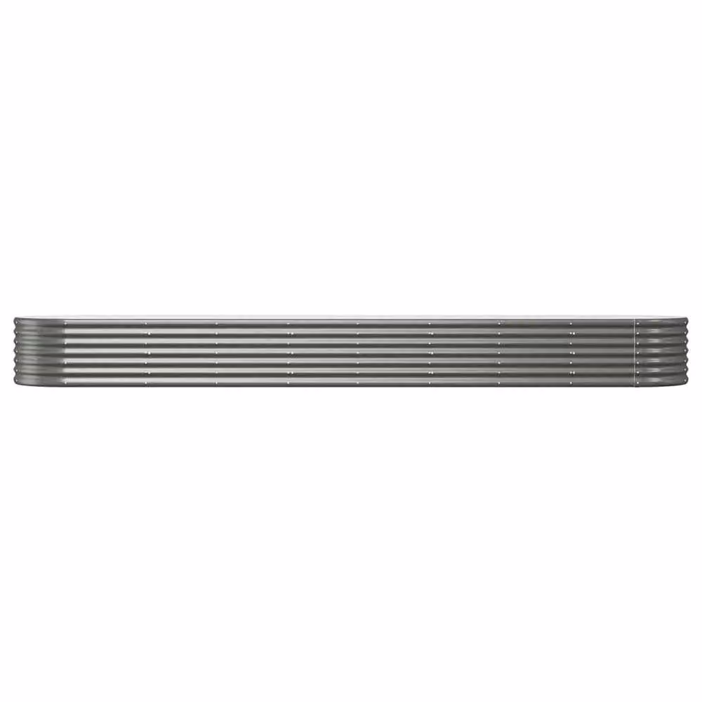 Berkfield Home Garden Powder-coated Steel Raised Bed in Grey, W: 368 cm, D: 80 cm, H: 36 cm – 3