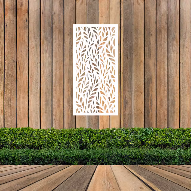 Laser Hut Wiline Floral Metal Wall Art in White and Black
