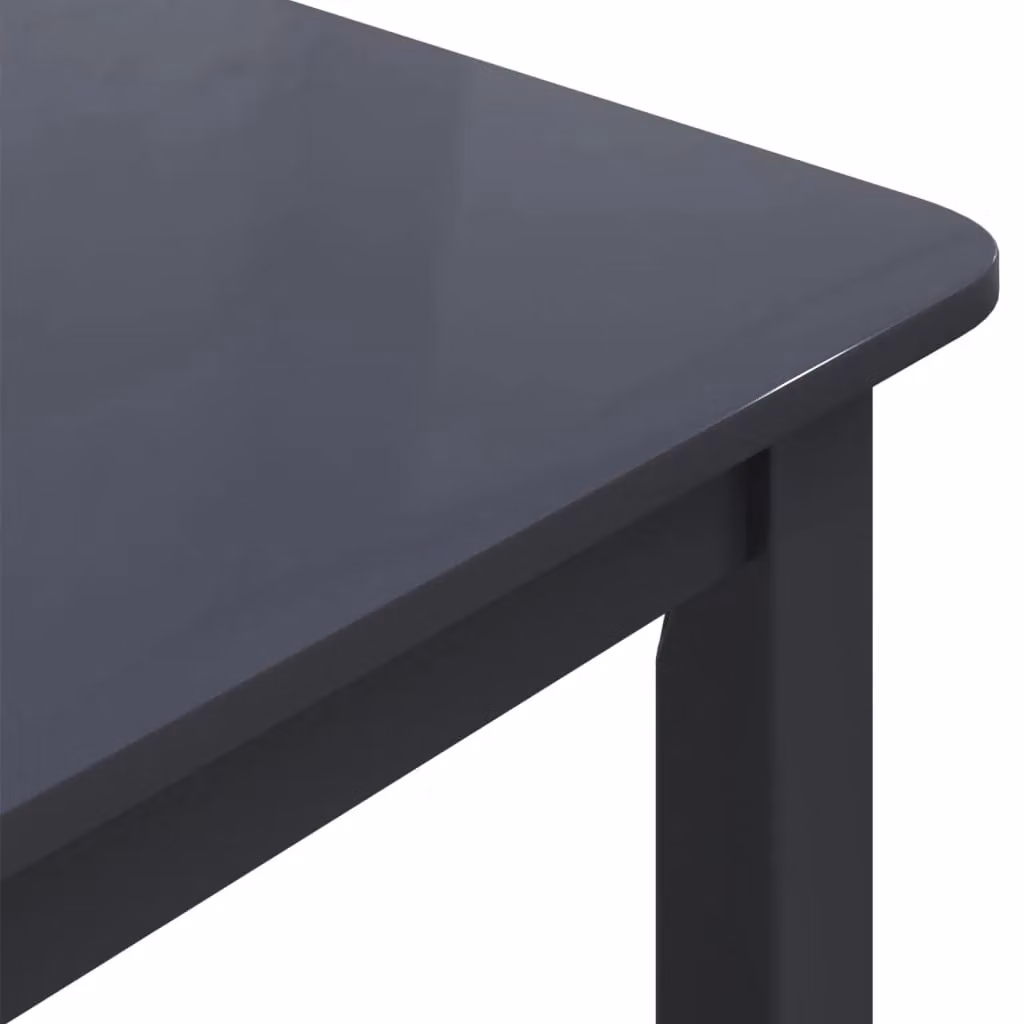 Berkfield Home Modern Black Rectangular Dining Table in Solid Rubberwood, W: 114 cm, D: 71 cm, H: 75 cm – 5