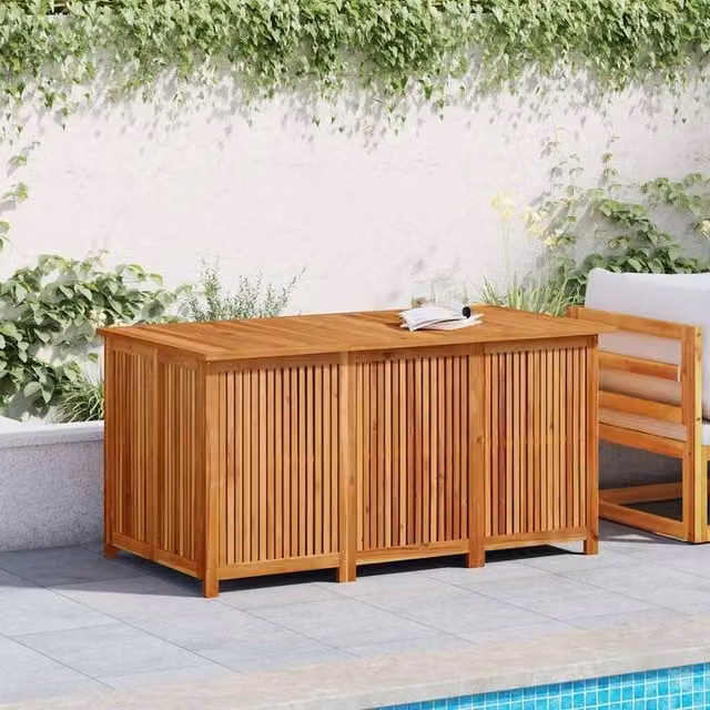 Berkfield Home Garden Storage Box in Brown Oiled Acacia Wood W/D/H: 150 x 80 x 75 cm – 1