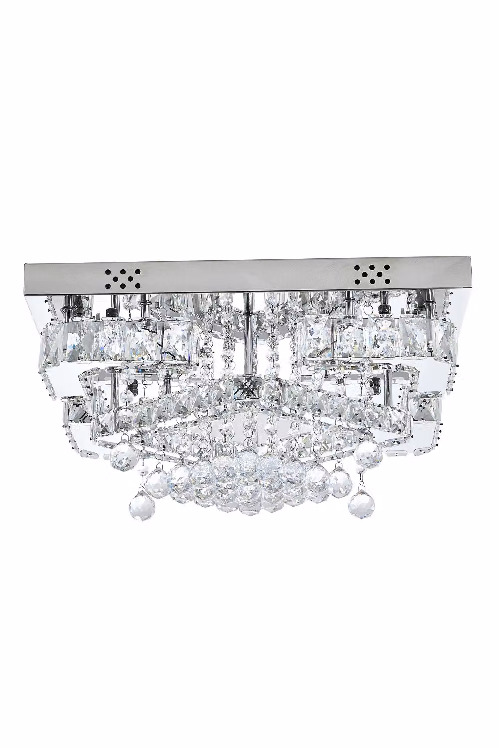 Living and Home 50W LED Crystal Ceiling Light in Chrome and Transparent – 2